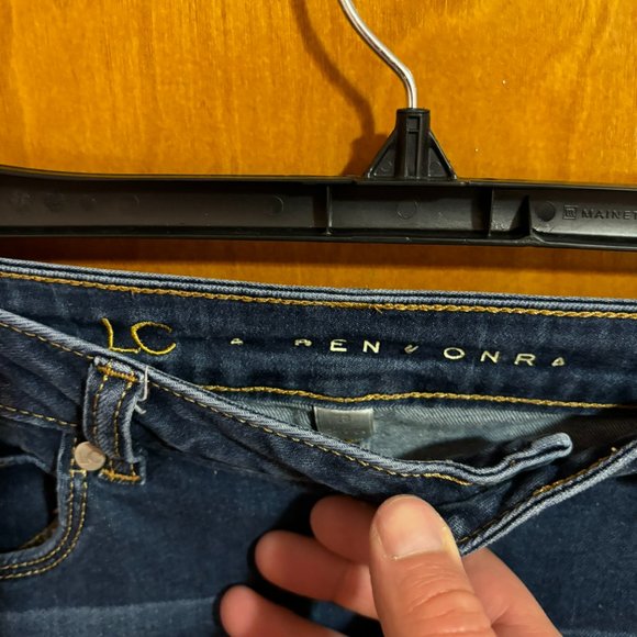 LC Lauren Conrad Womens‎ Dark Wash Mid Rise Super Skinny Jeans Sz 10 - Picture 6 of 14